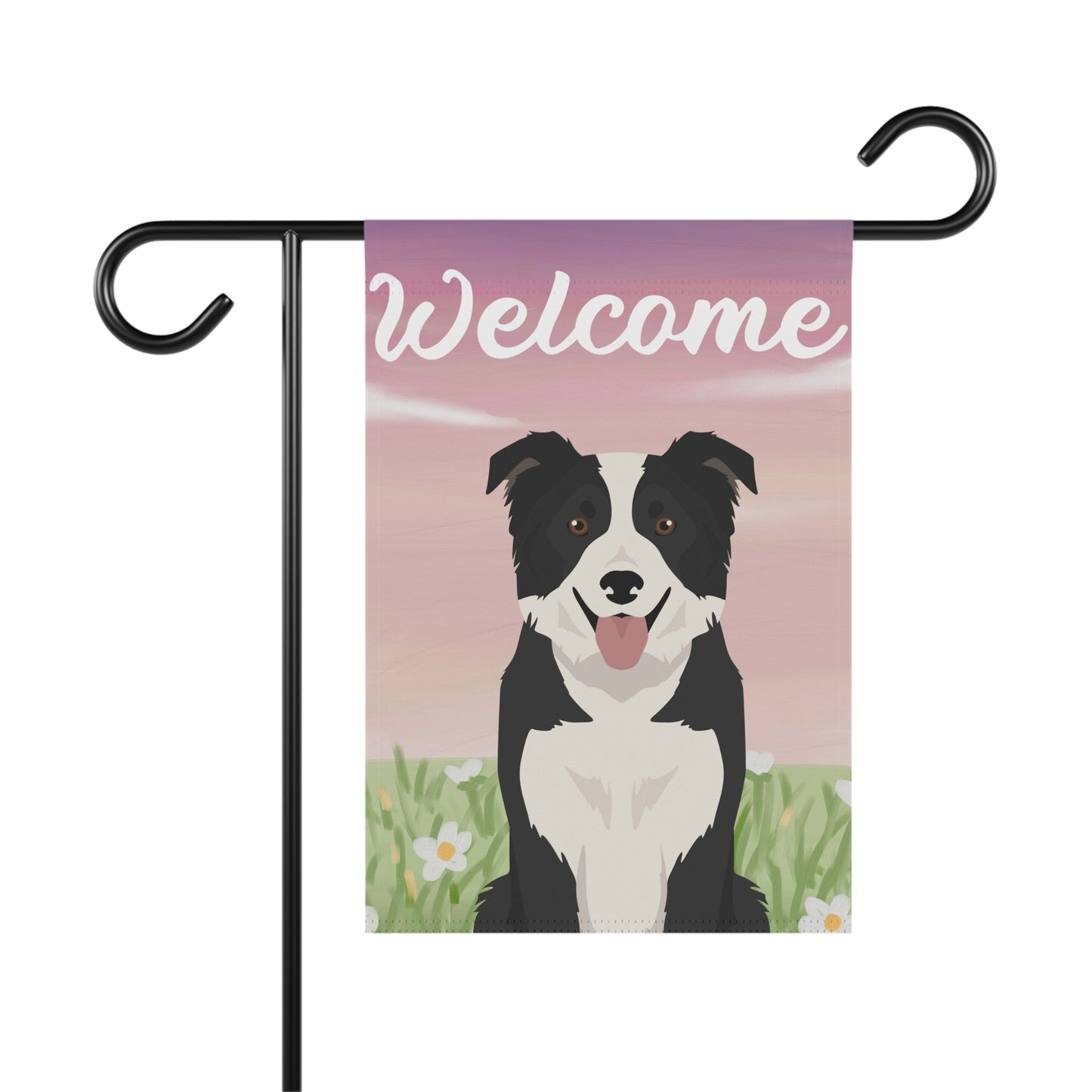 Border Collie Dog Welcome Garden Flag