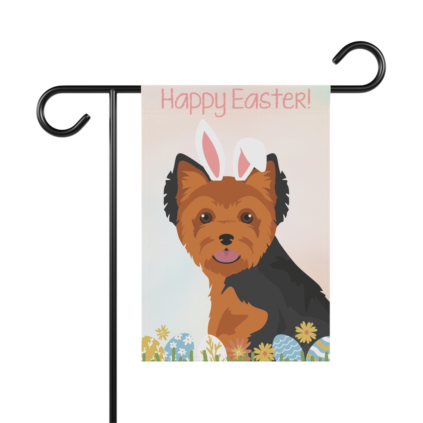 Yorkshire Terrier Dog Happy Easter Garden Flag