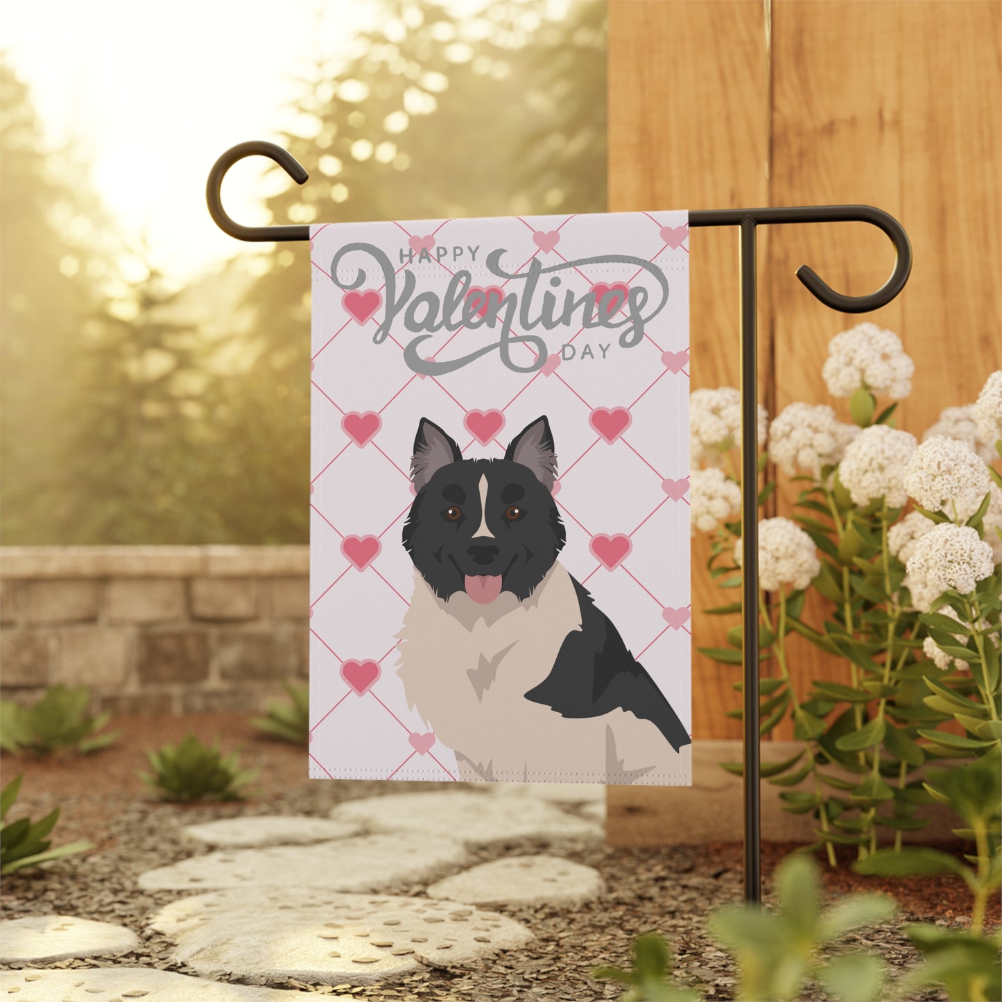 Elo Dog Valentines Day Garden Flag