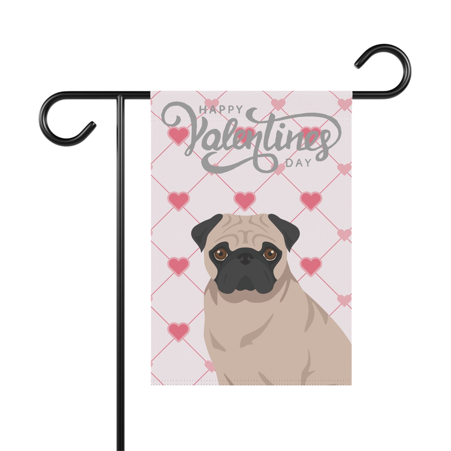 Pug Dog Valentines Day Garden Flag