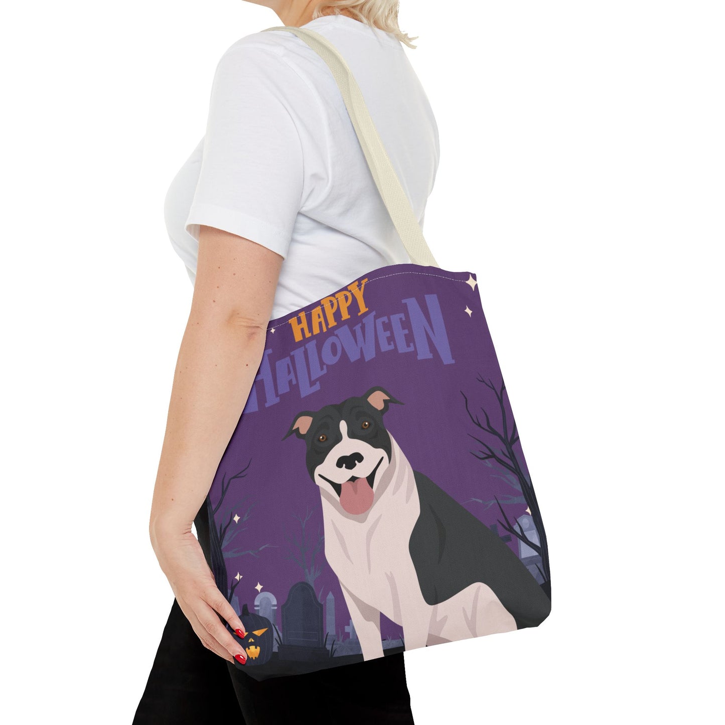 Pit Bull Dog Happy Halloween Tote Bag 16x16