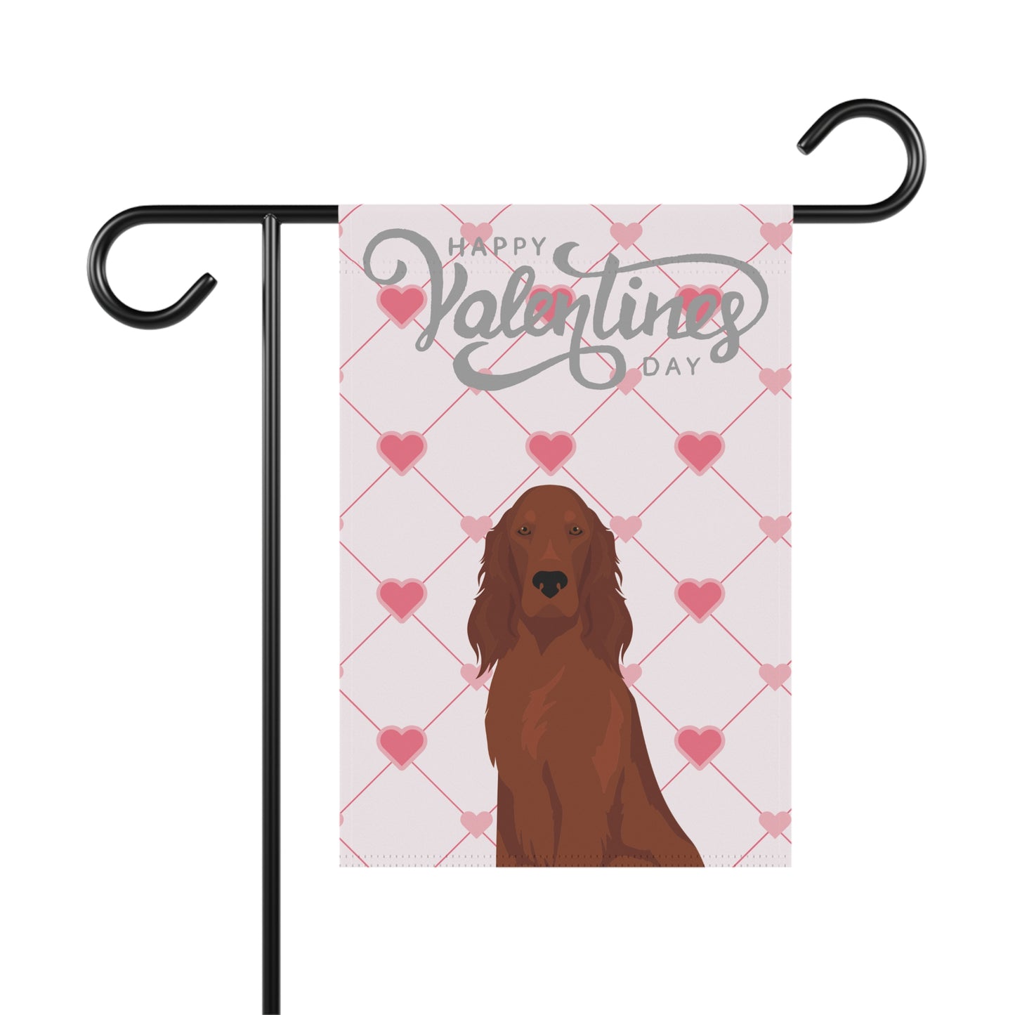 Irish Setter Dog Valentines Day Garden Flag