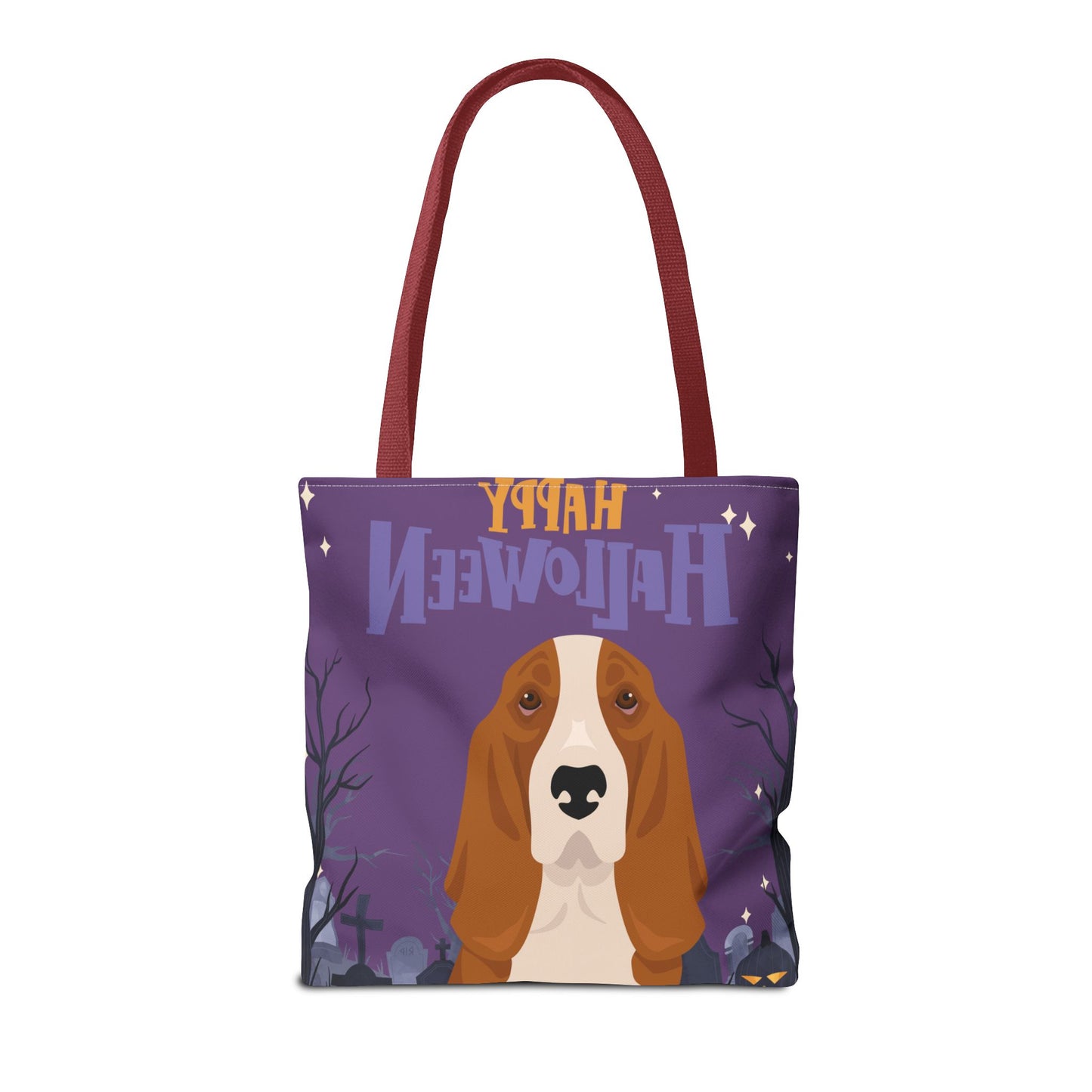 Basset Hound Dog Happy Halloween Tote Bag 16x16