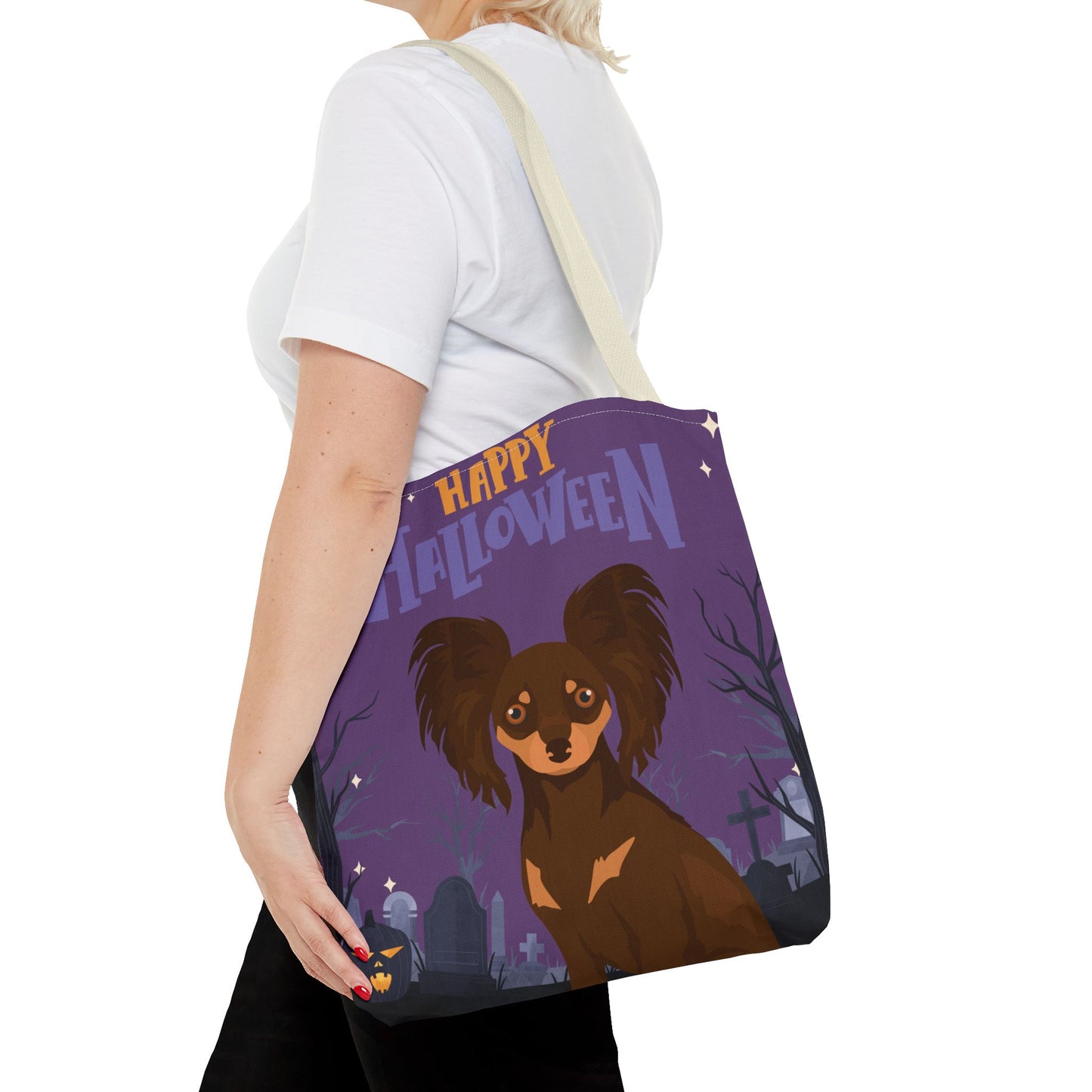 Russian Toy Terrier Dog Happy Halloween Tote Bag 16x16