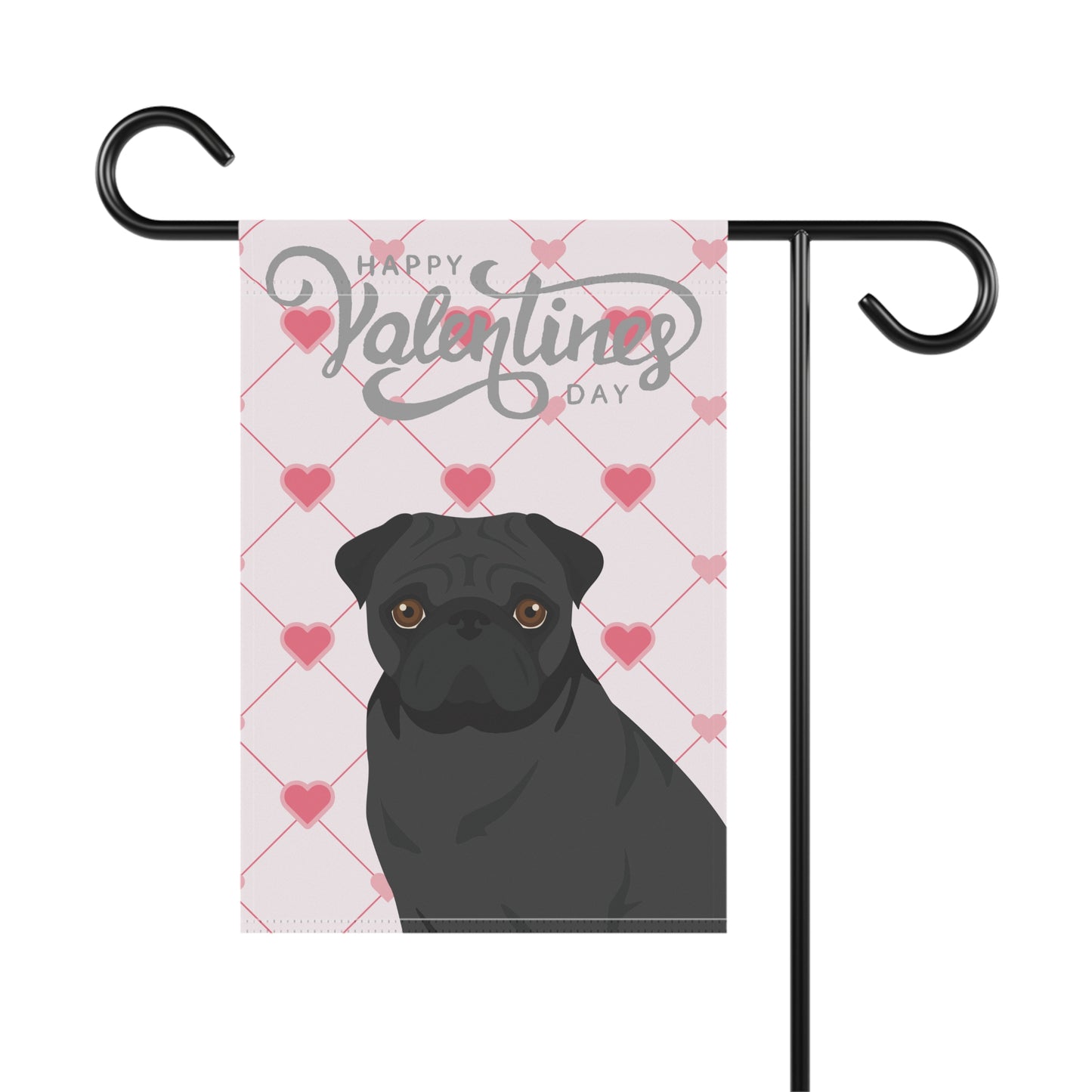 Pug Dog Valentines Day Garden Flag