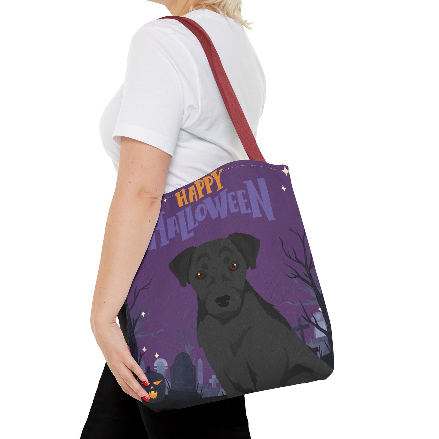 Patterdale Terrier Dog Happy Halloween Tote Bag 16x16