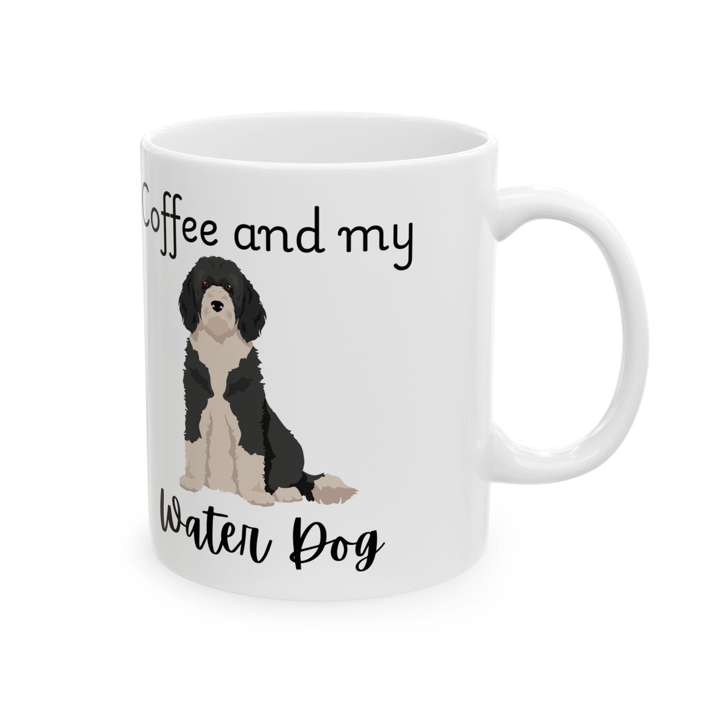 Coffee and My Water dog Ceramic Mug | Dog Lover Gift, Pet Owner Cup, Cute Mug for Dog Moms, Funny Mug for Coffee Lovers