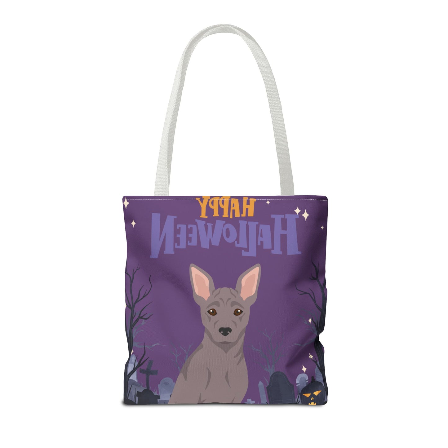 American Hairless Terrier Dog Happy Halloween Tote Bag 16x16