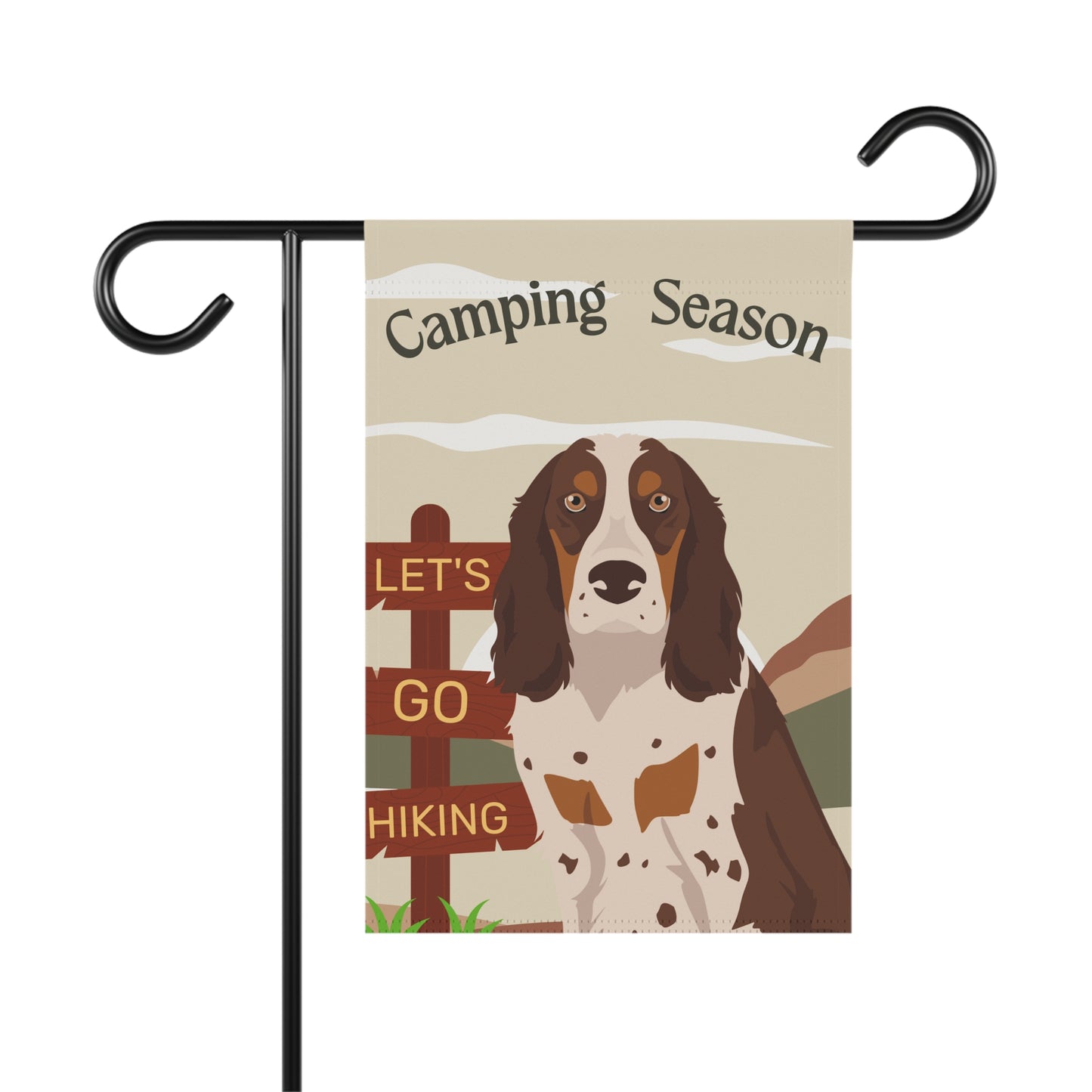 Russian Spaniel Dog Camping Garden Flag