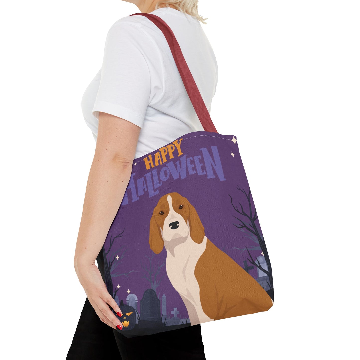 American English Coonhound Dog Happy Halloween Tote Bag 16x16