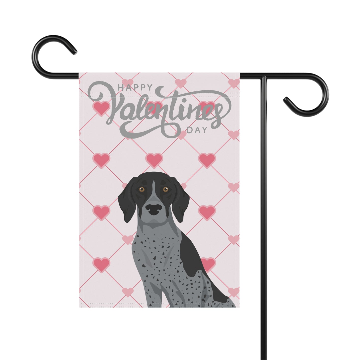 German Shorthaired Pointer Dog Valentines Day Garden Flag