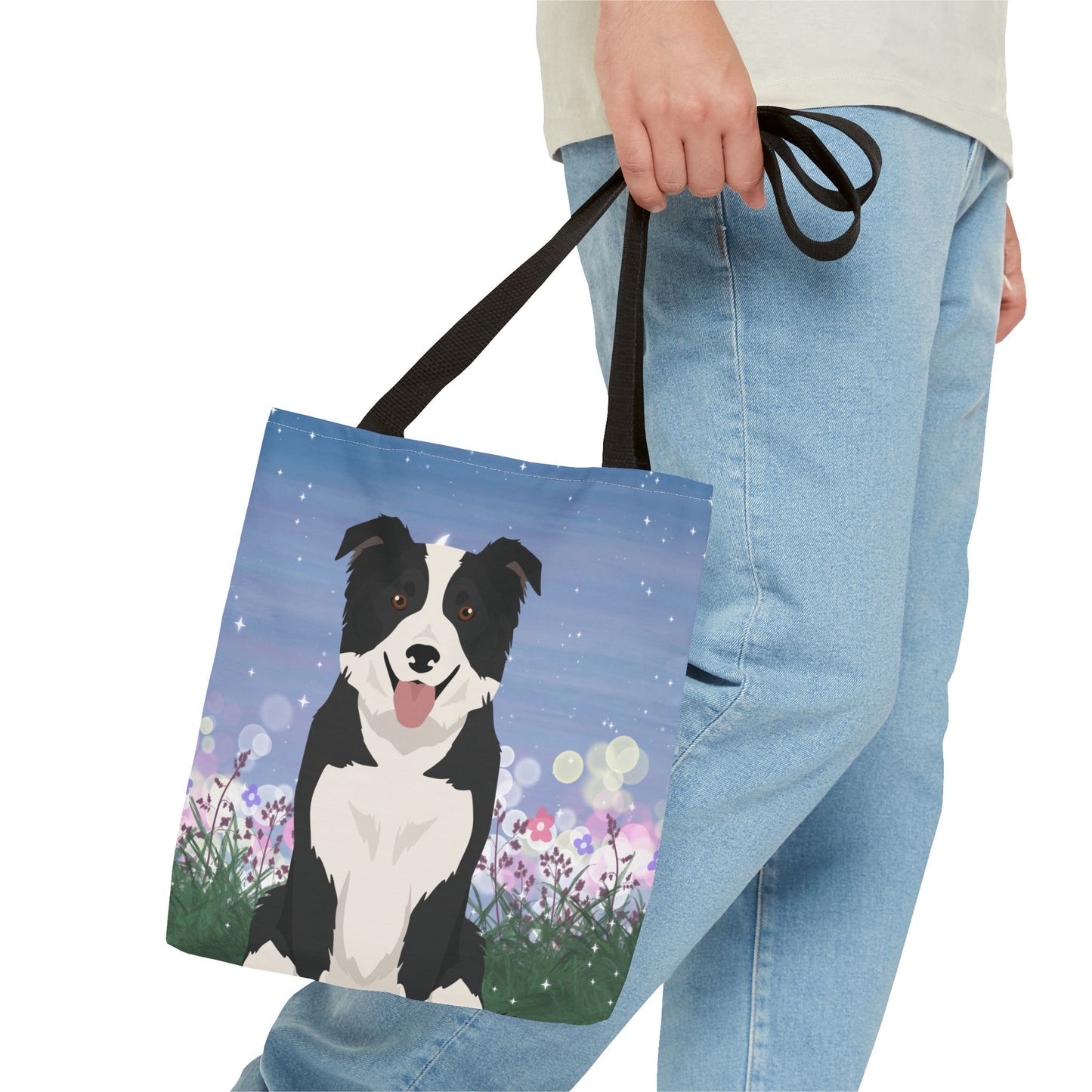 Border Collie Dog Tote Bag 13x13