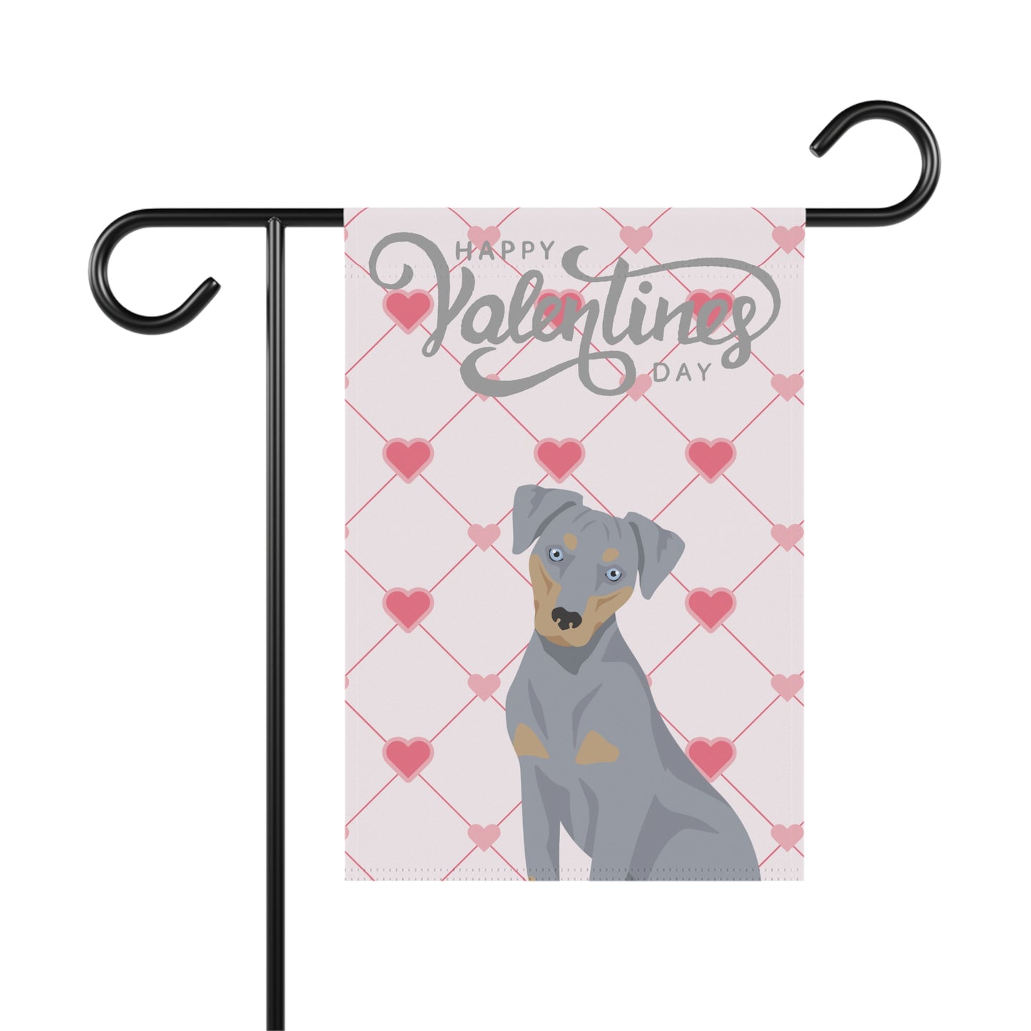 Blue Lacy Dog Valentines Day Garden Flag