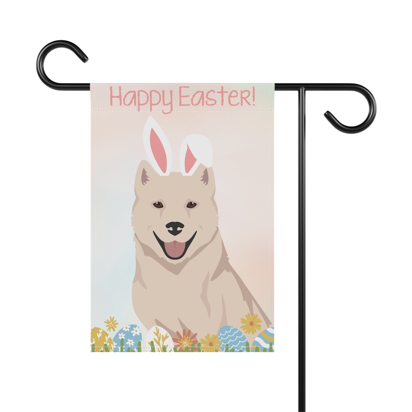 Kishu Ken Dog Happy Easter Garden Flag