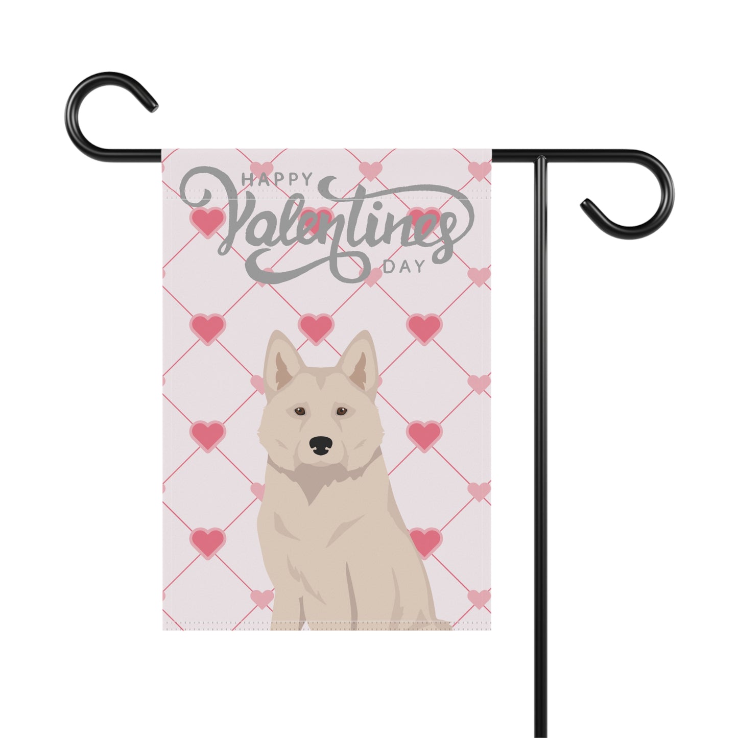 Alaskan Husky Dog Valentines Day Garden Flag
