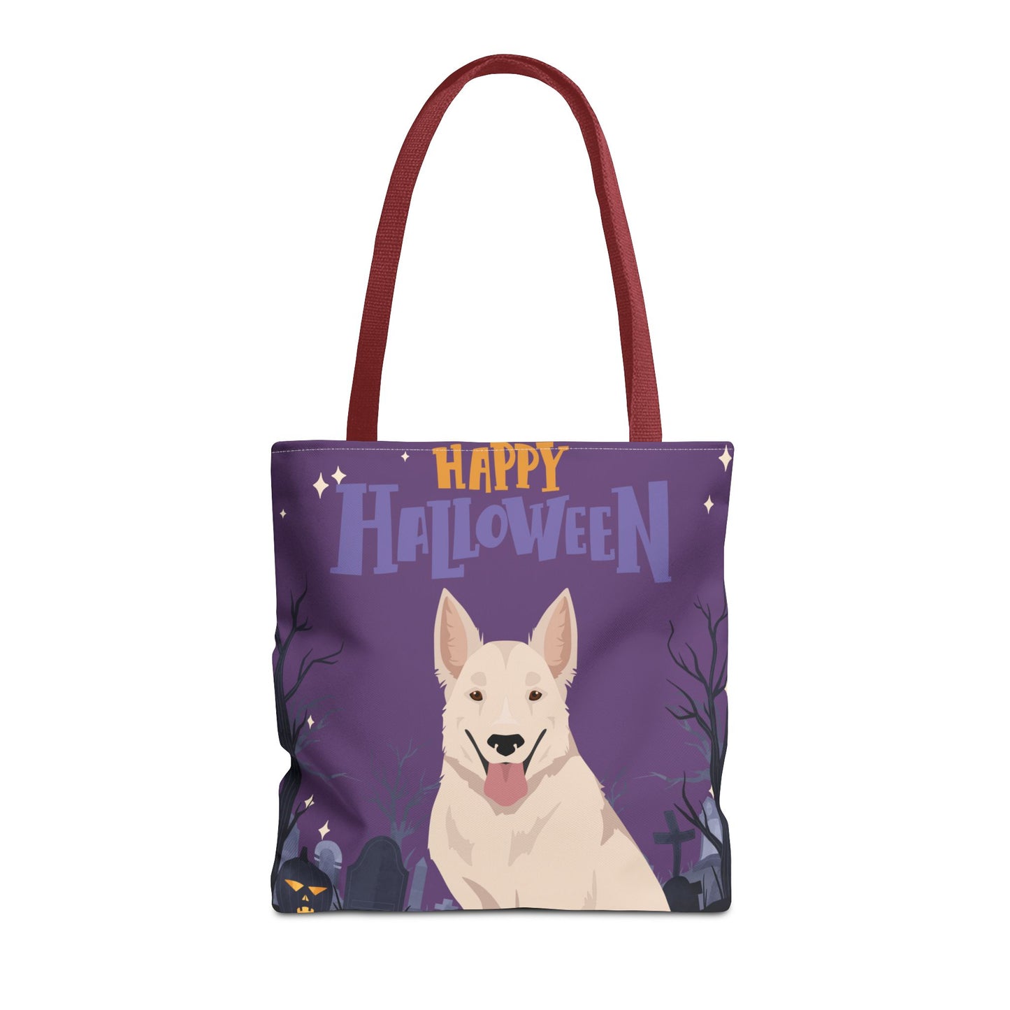 White Swiss Shepherd Dog Happy Halloween Tote Bag 16x16