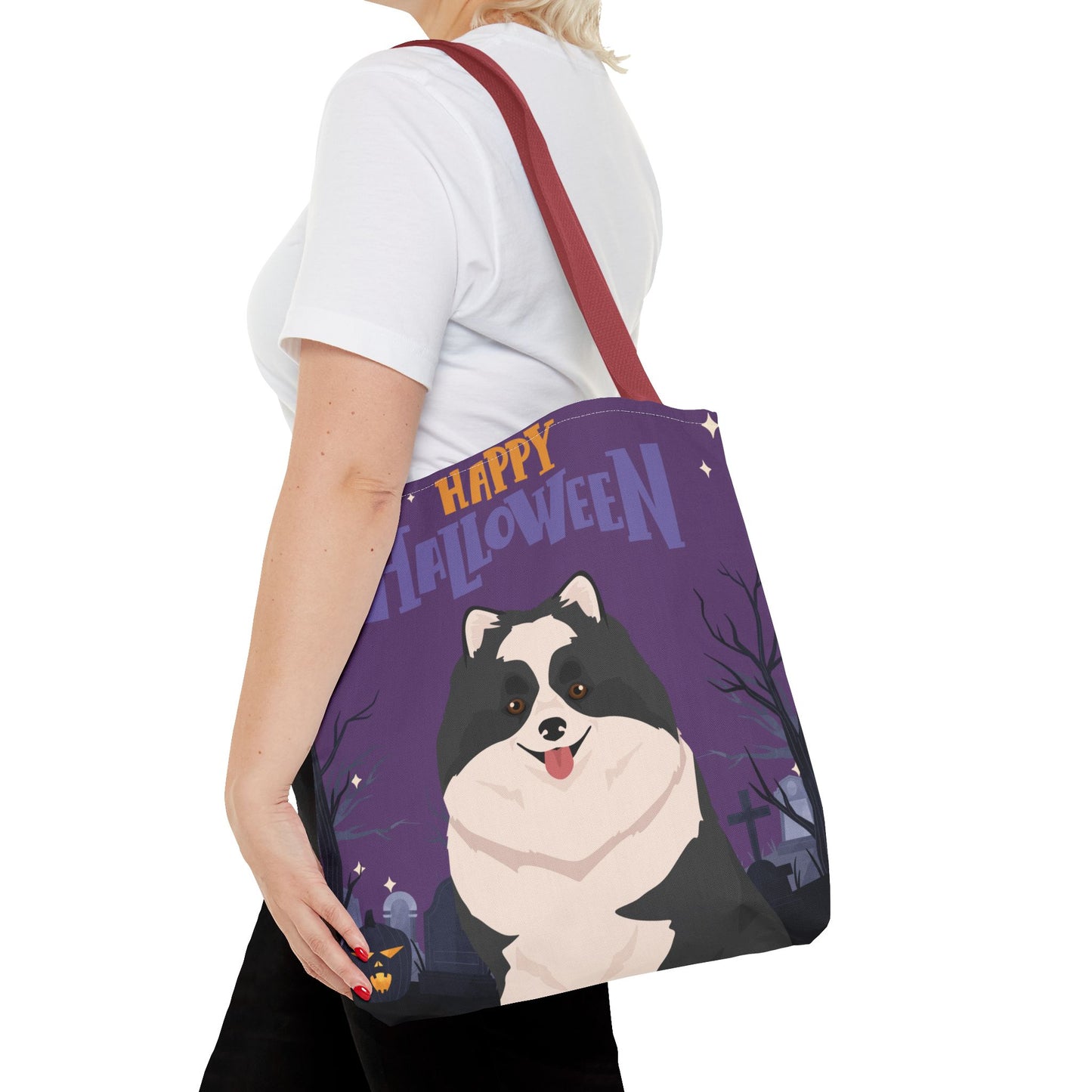 Pomeranian Dog Happy Halloween Tote Bag 16x16