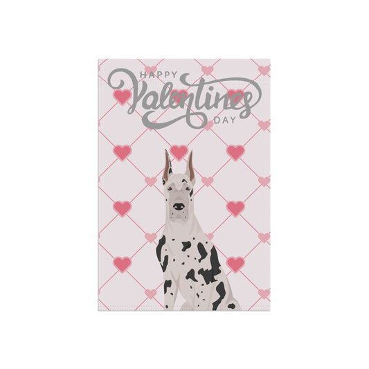 Great Dane Dog Valentines Day Garden Flag