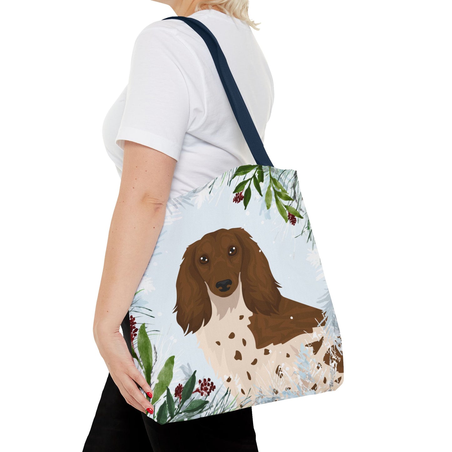 Dachshund Dog Christmas Holiday Tote Bag 16x16
