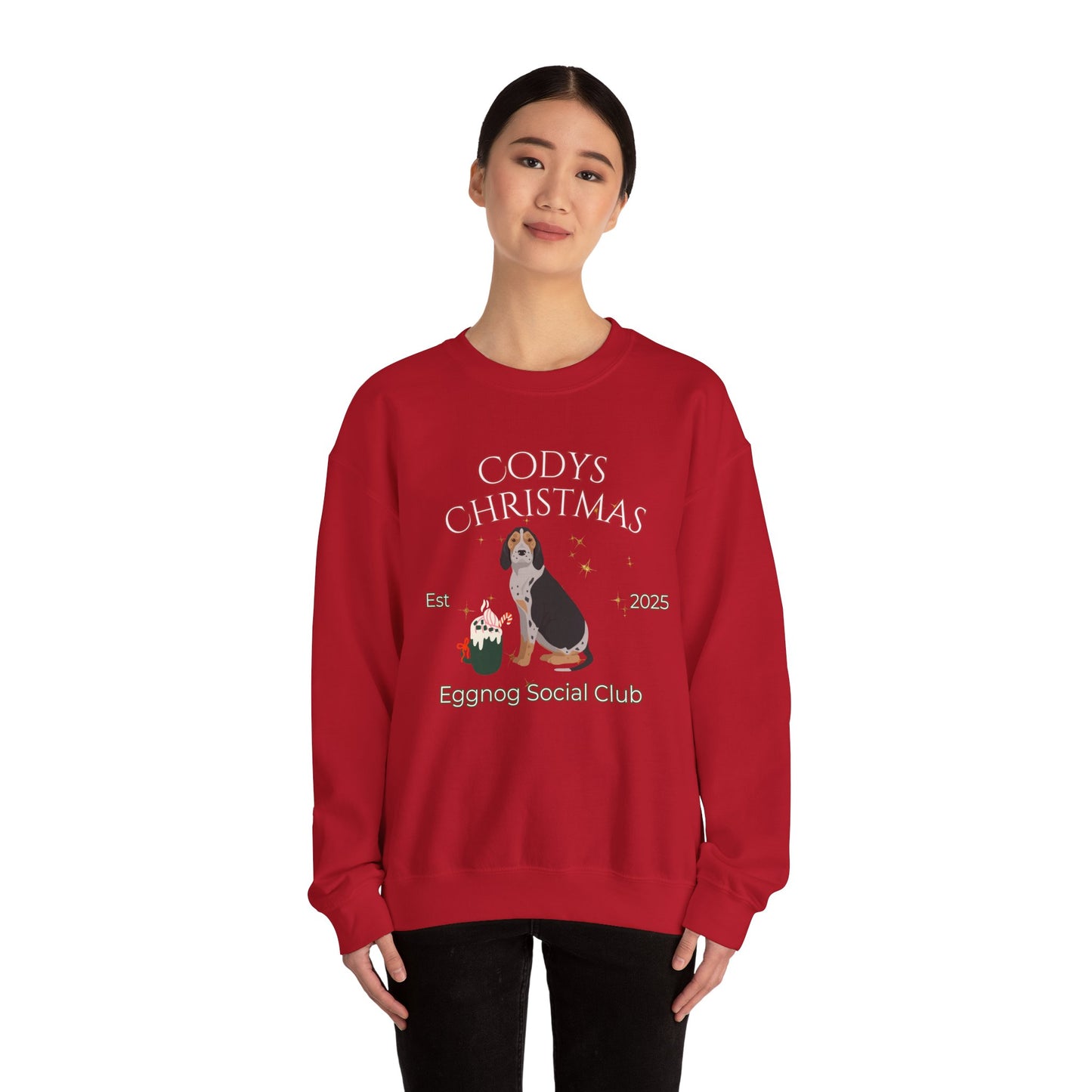 American English Coonhound Dog Christmas Social Club Unisex Heavy Blend Crewneck Sweatshirt Custom Name