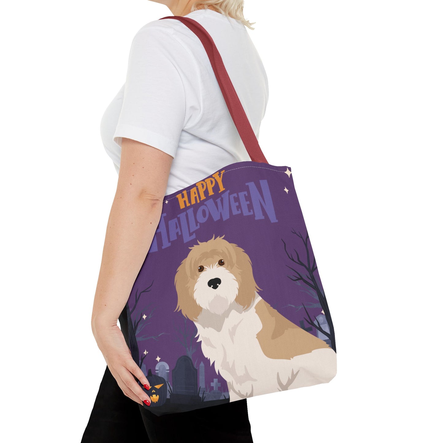 Grand Basset Griffon Vendeen Dog Happy Halloween Tote Bag 16x16