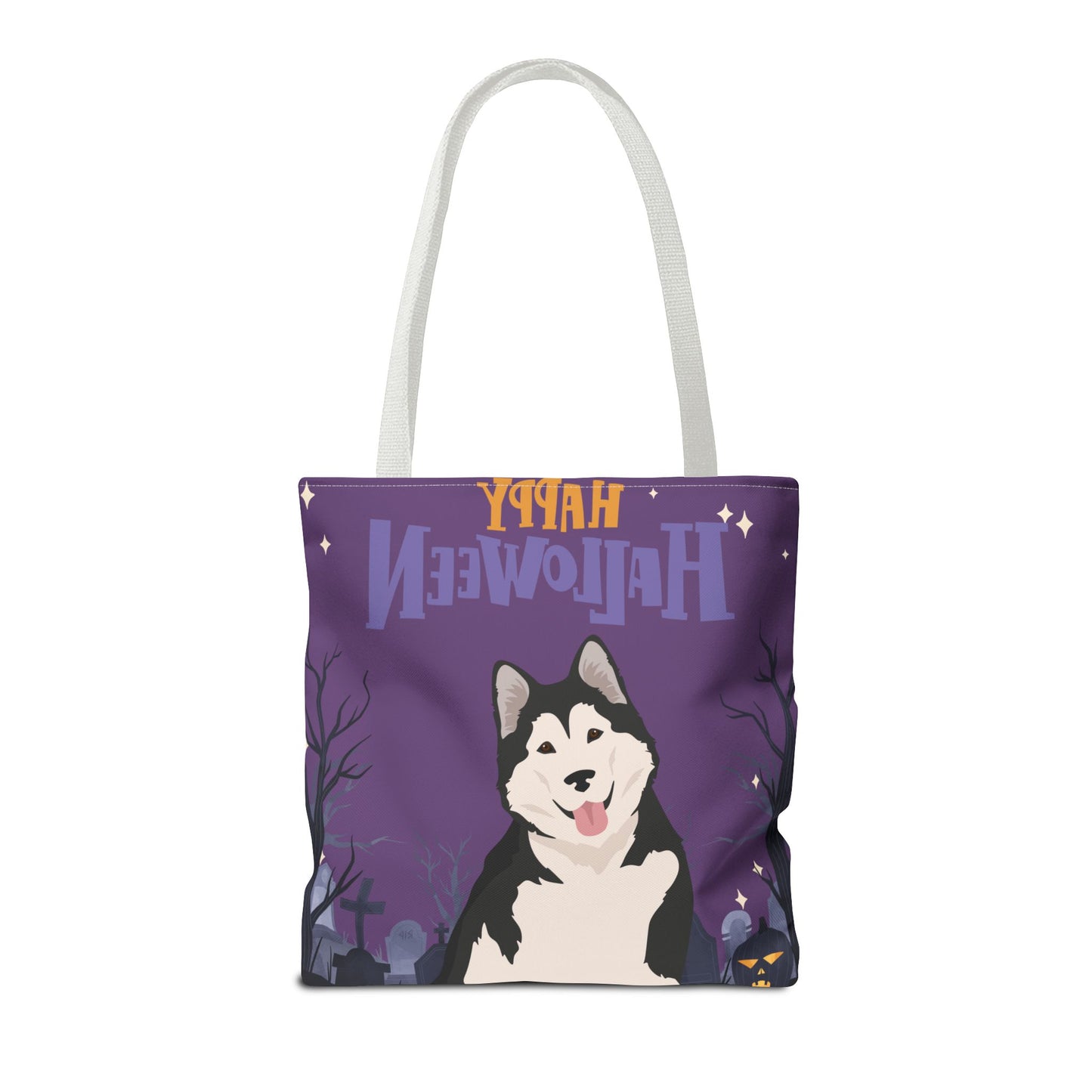 Alaskan Malamute Dog Happy Halloween Tote Bag 16x16