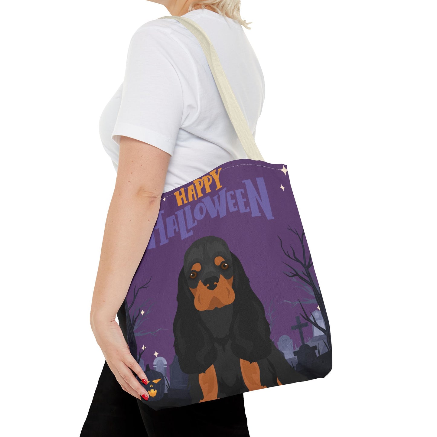 Cocker Spaniel Dog Happy Halloween Tote Bag 16x16