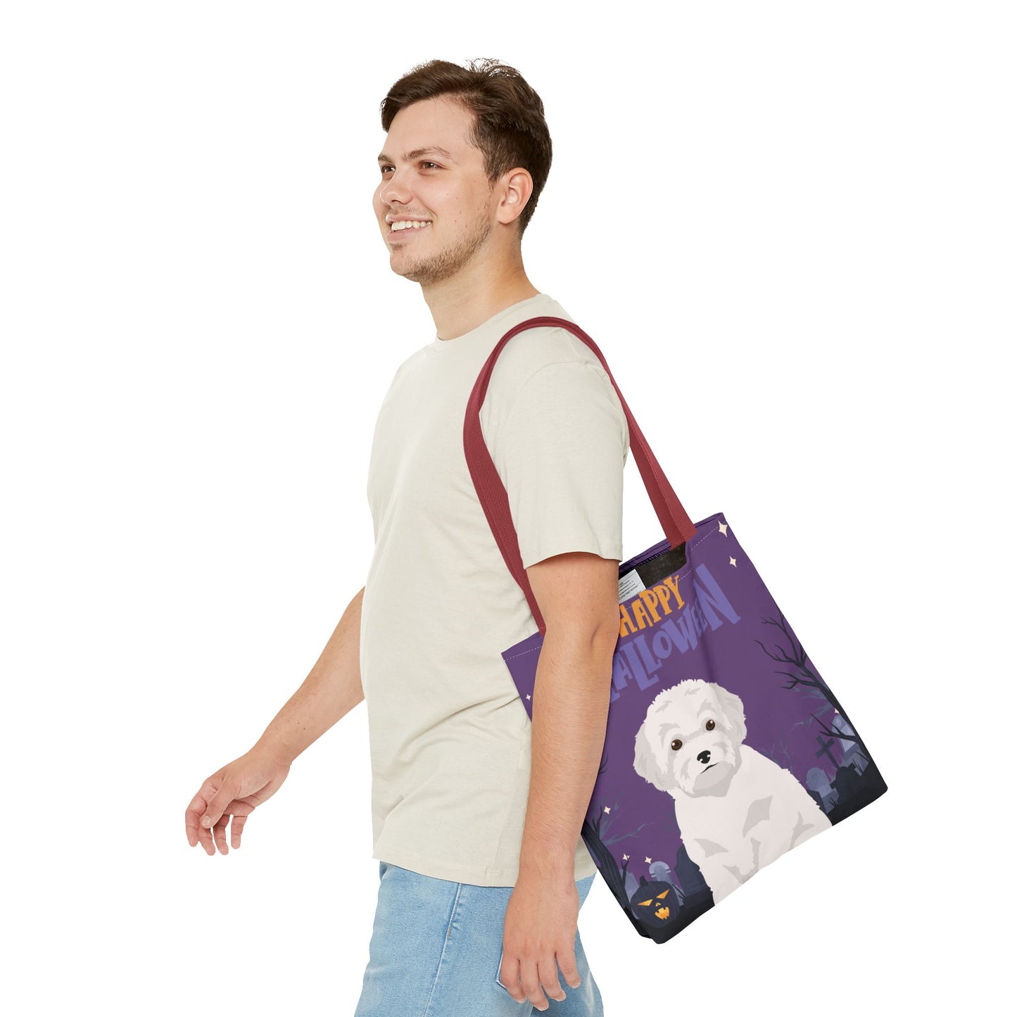 Toy Poodle Dog Happy Halloween Tote Bag 16x16