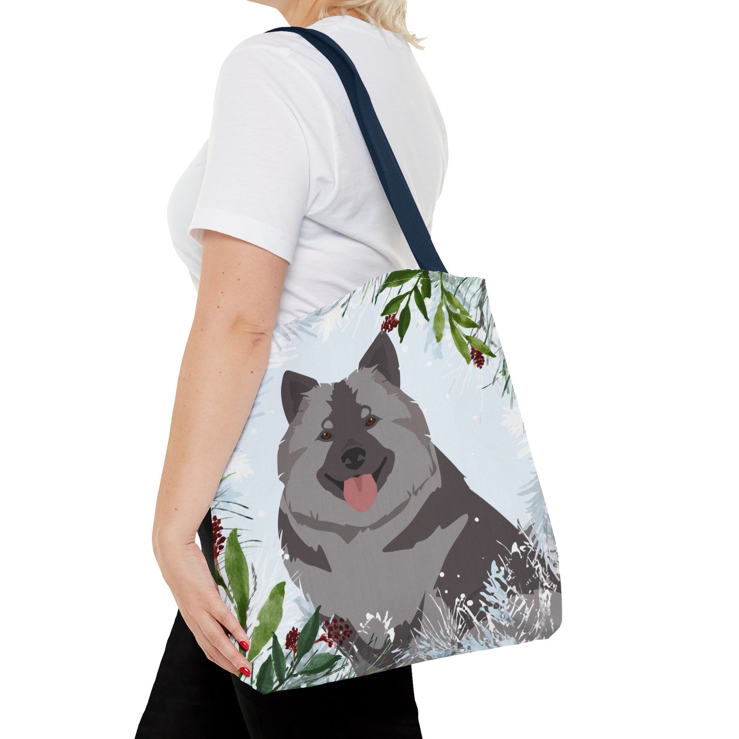 Keeshond Dog Christmas Holiday Tote Bag 16x16
