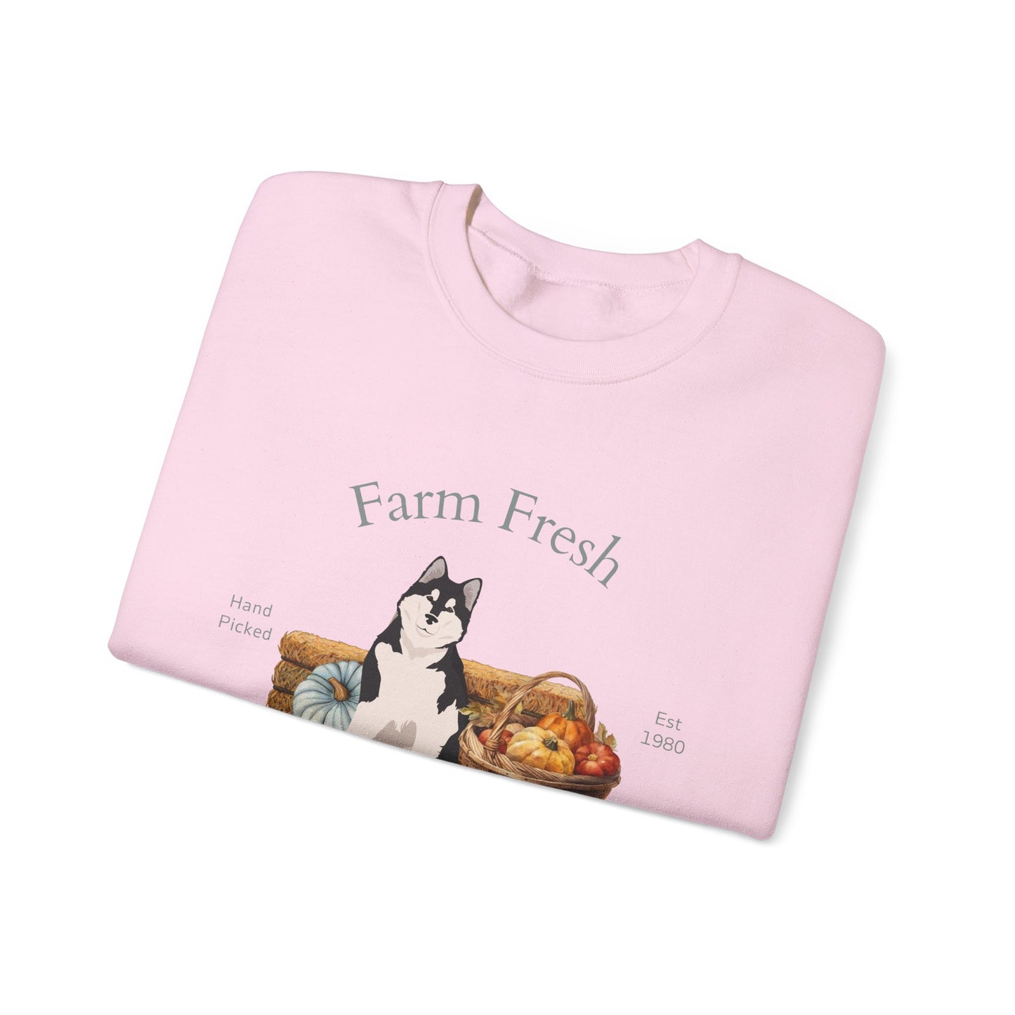 Alaskan Malamute Dog Fall Farm Fresh Unisex Heavy Blend Crewneck Sweatshirt