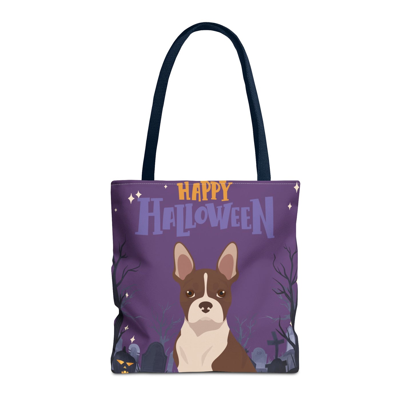 Boston Terrier Dog Happy Halloween Tote Bag 16x16