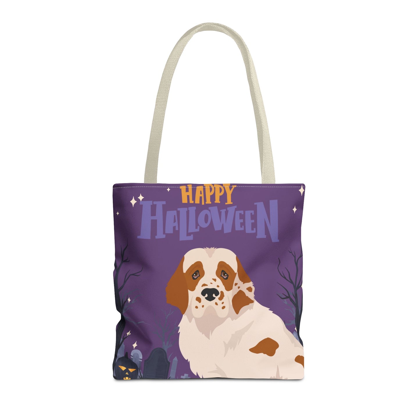 Clumber Spaniel Dog Happy Halloween Tote Bag 16x16