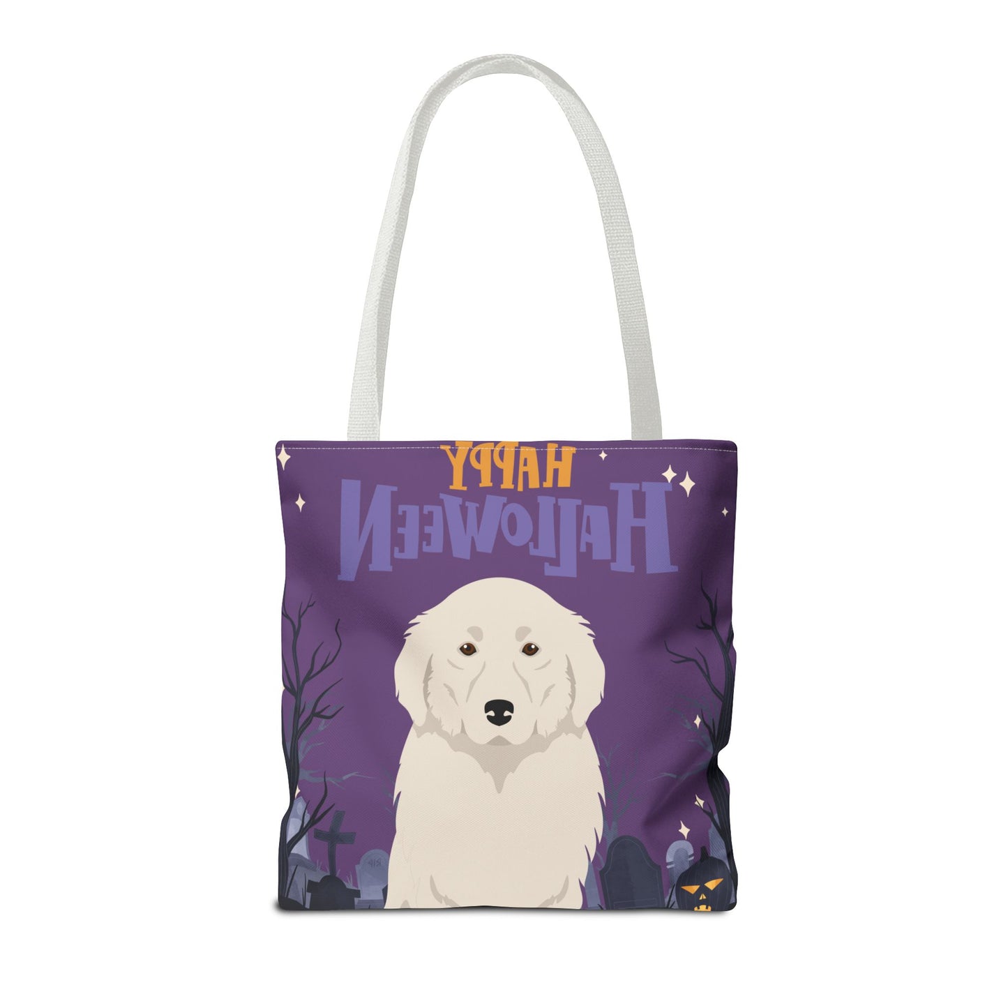 Great Pyrenees Dog Happy Halloween Tote Bag 16x16