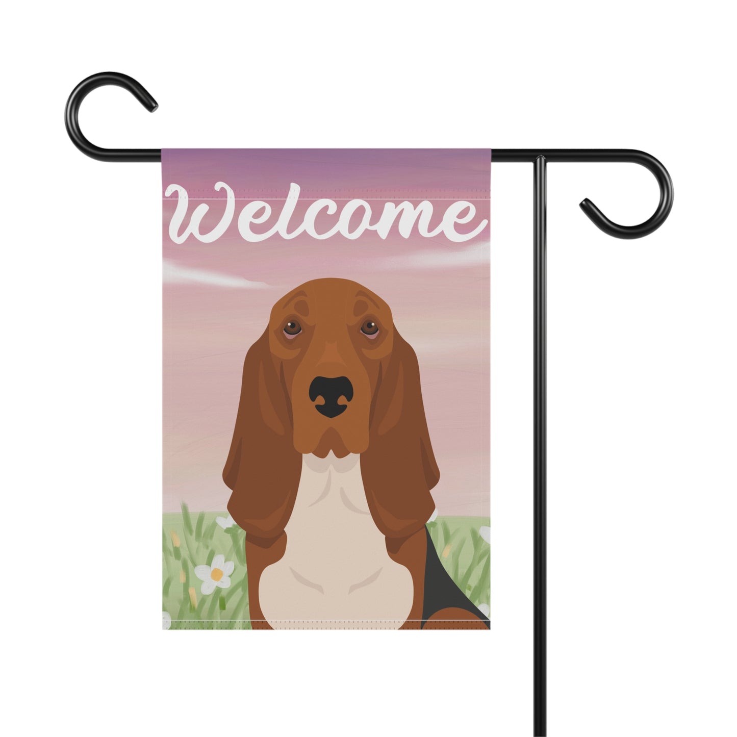 Basset Hound Dog Welcome Garden Flag