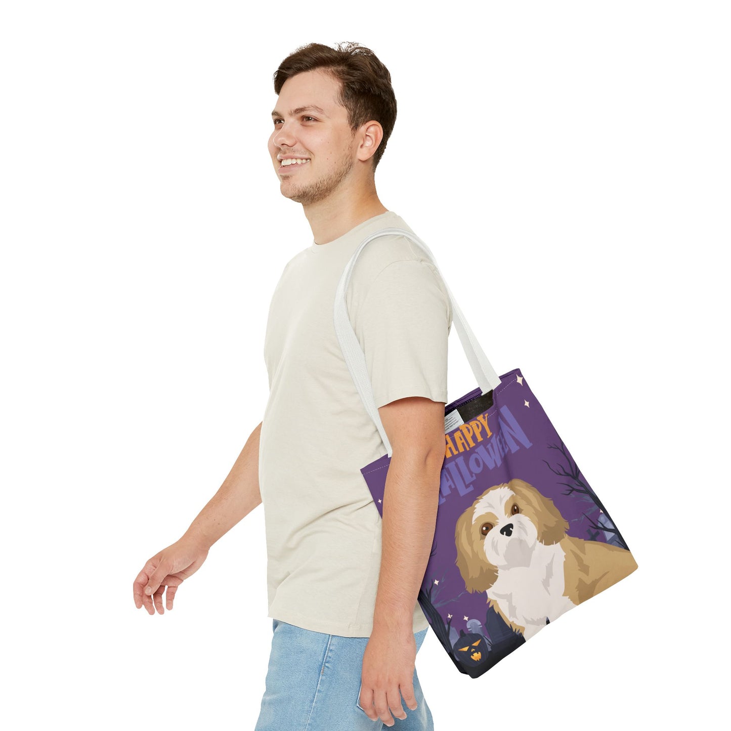 Shih Tzu Dog Happy Halloween Tote Bag 16x16