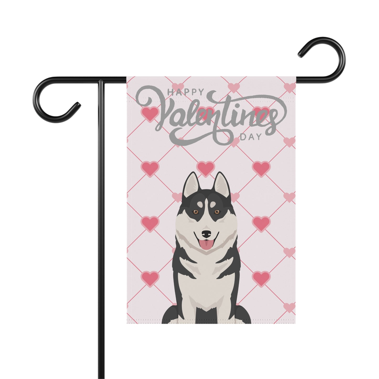 Siberian Husky Dog Valentines Day Garden Flag