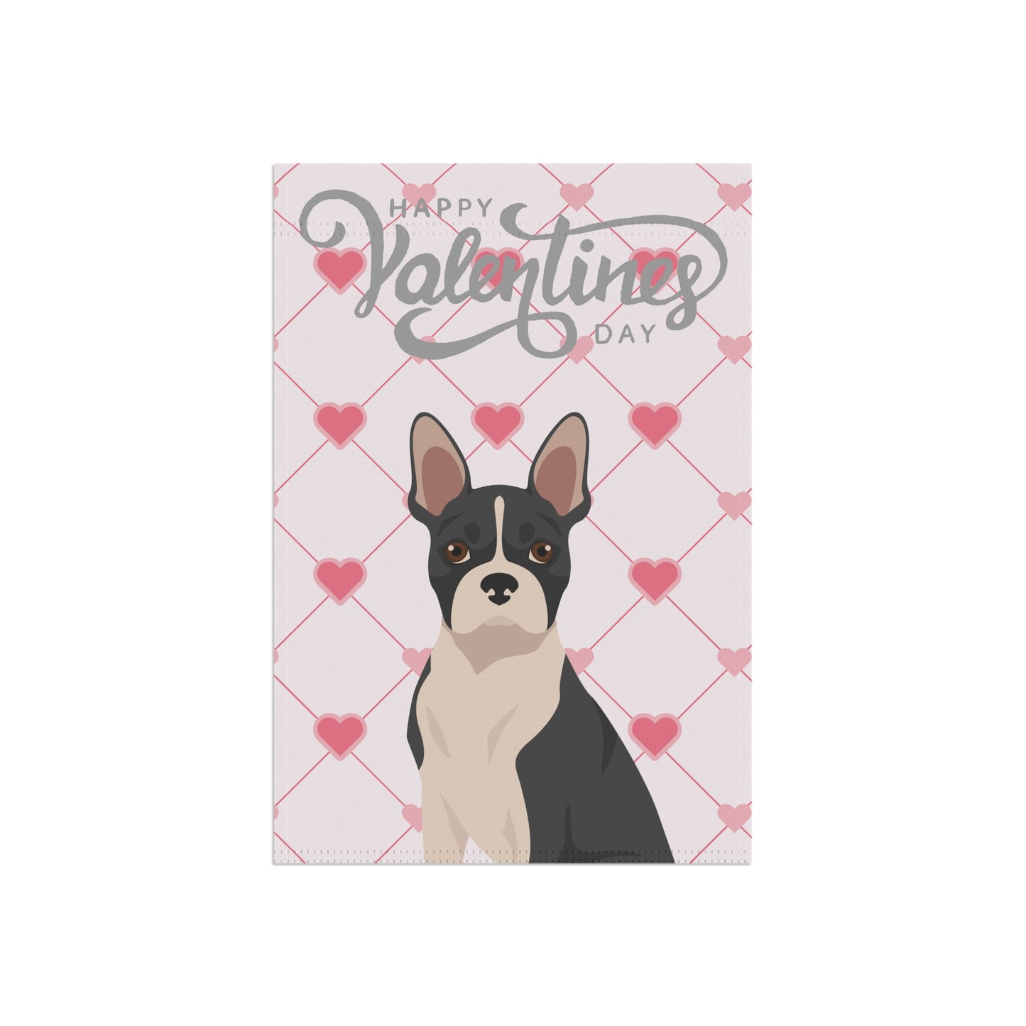 Boston Terrier Dog Valentines Day Garden Flag