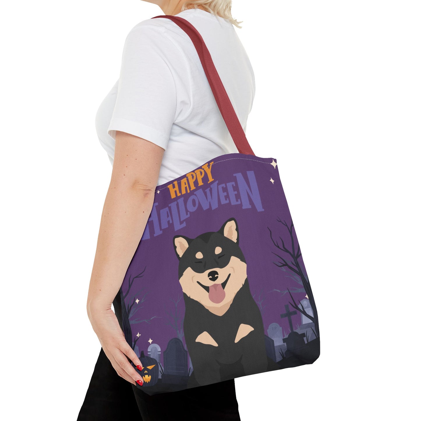Shiba Inu Dog Happy Halloween Tote Bag 16x16