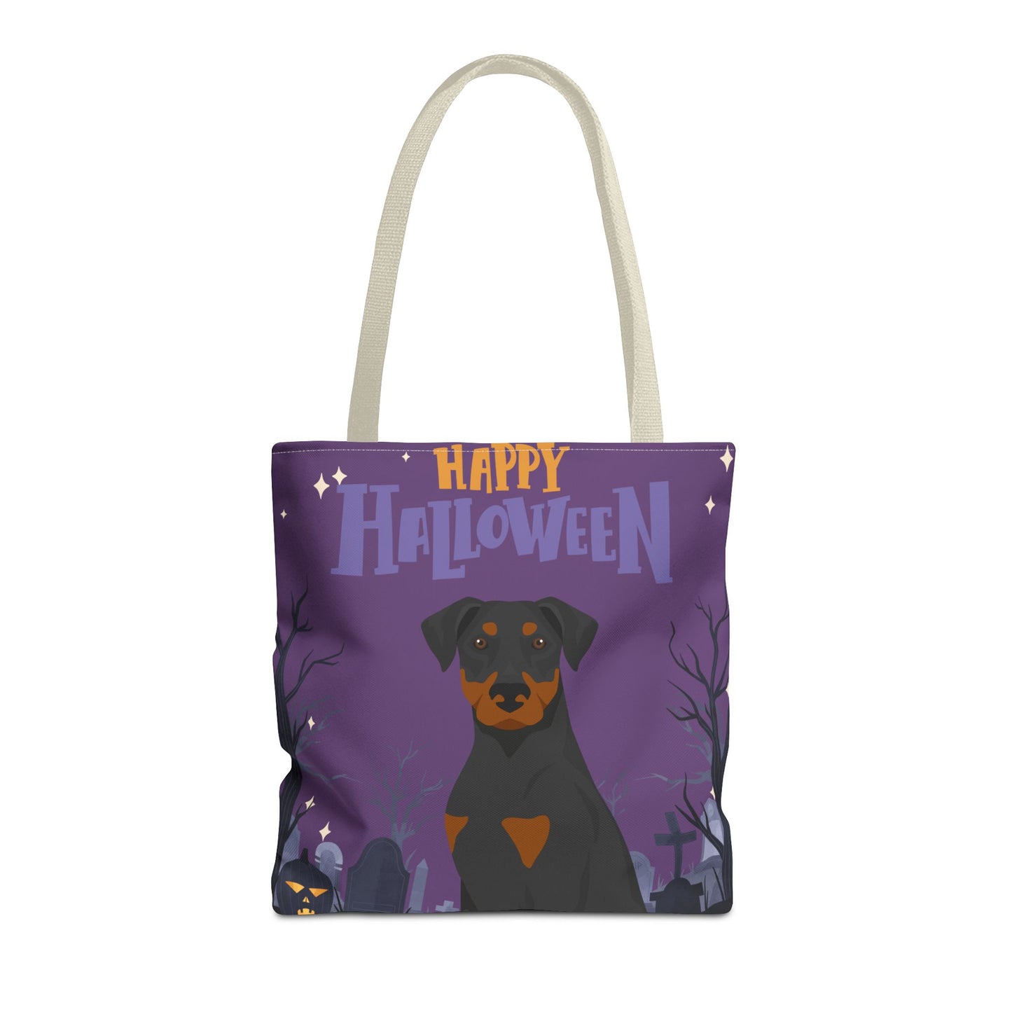 Doberman Pinscher Dog Happy Halloween Tote Bag 16x16