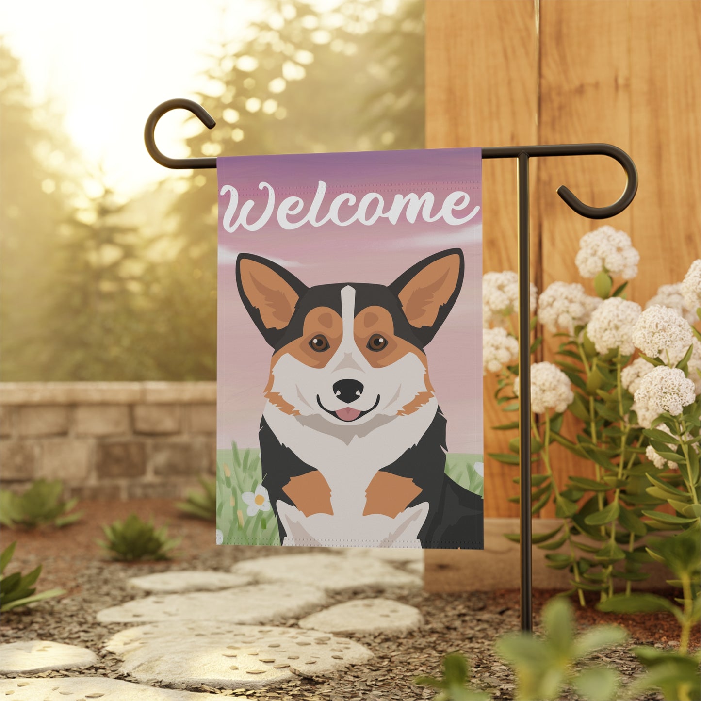 Pembroke Welsh Corgi Dog Welcome Garden Flag
