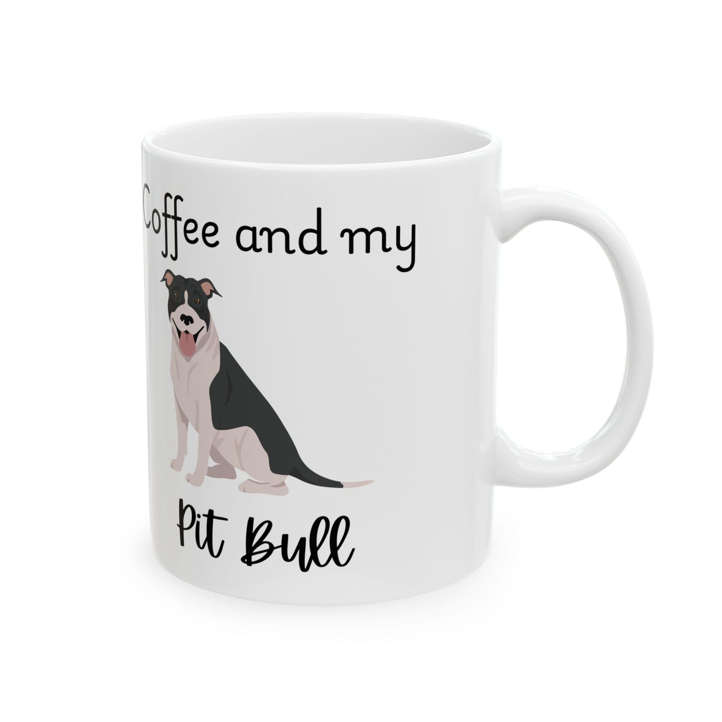Coffee and My Pit Bull Ceramic Mug | Dog Lover Gift, Pet Owner Cup, Cute Mug for Dog Moms, Funny Mug for Coffee Lovers