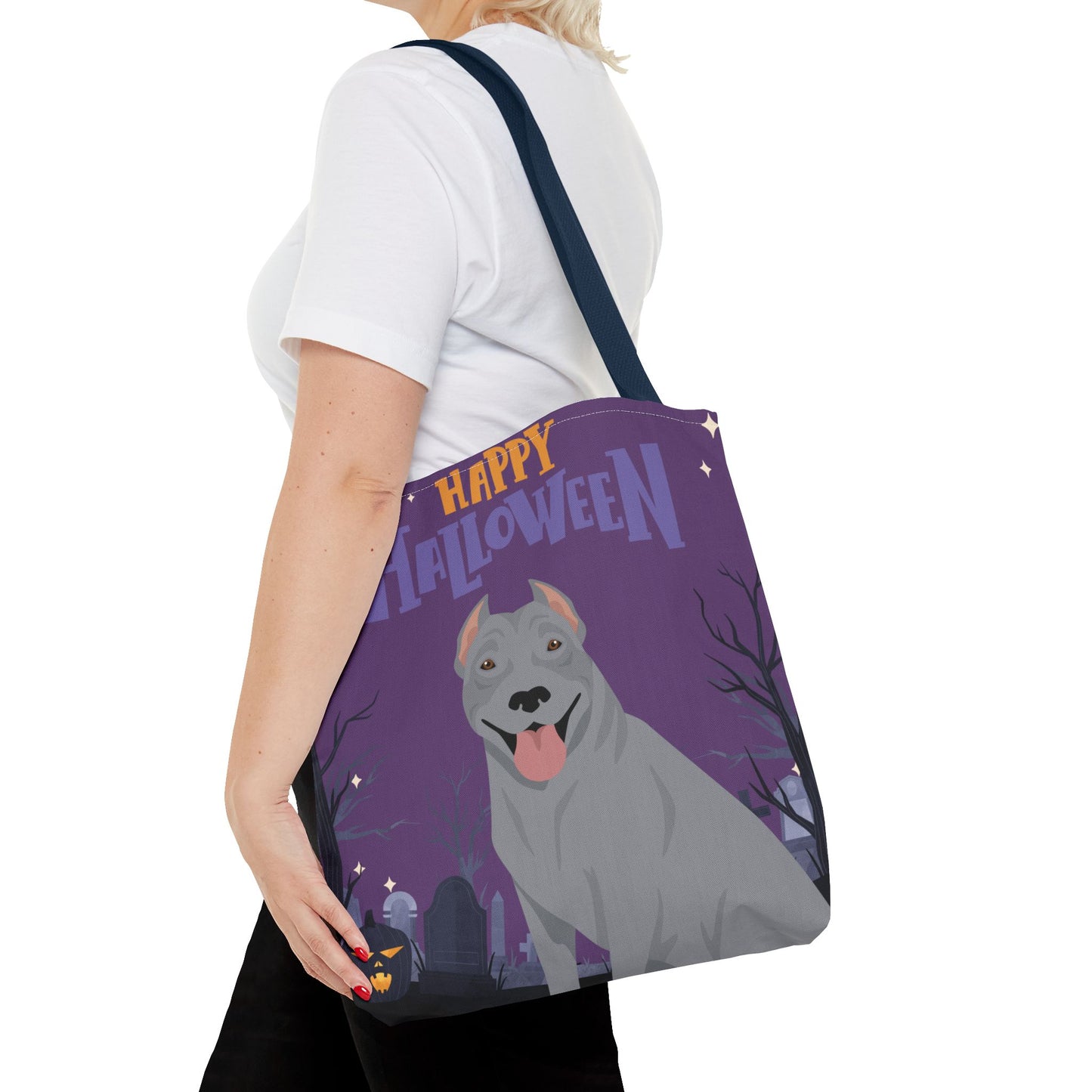 Pit Bull Dog Happy Halloween Tote Bag 16x16