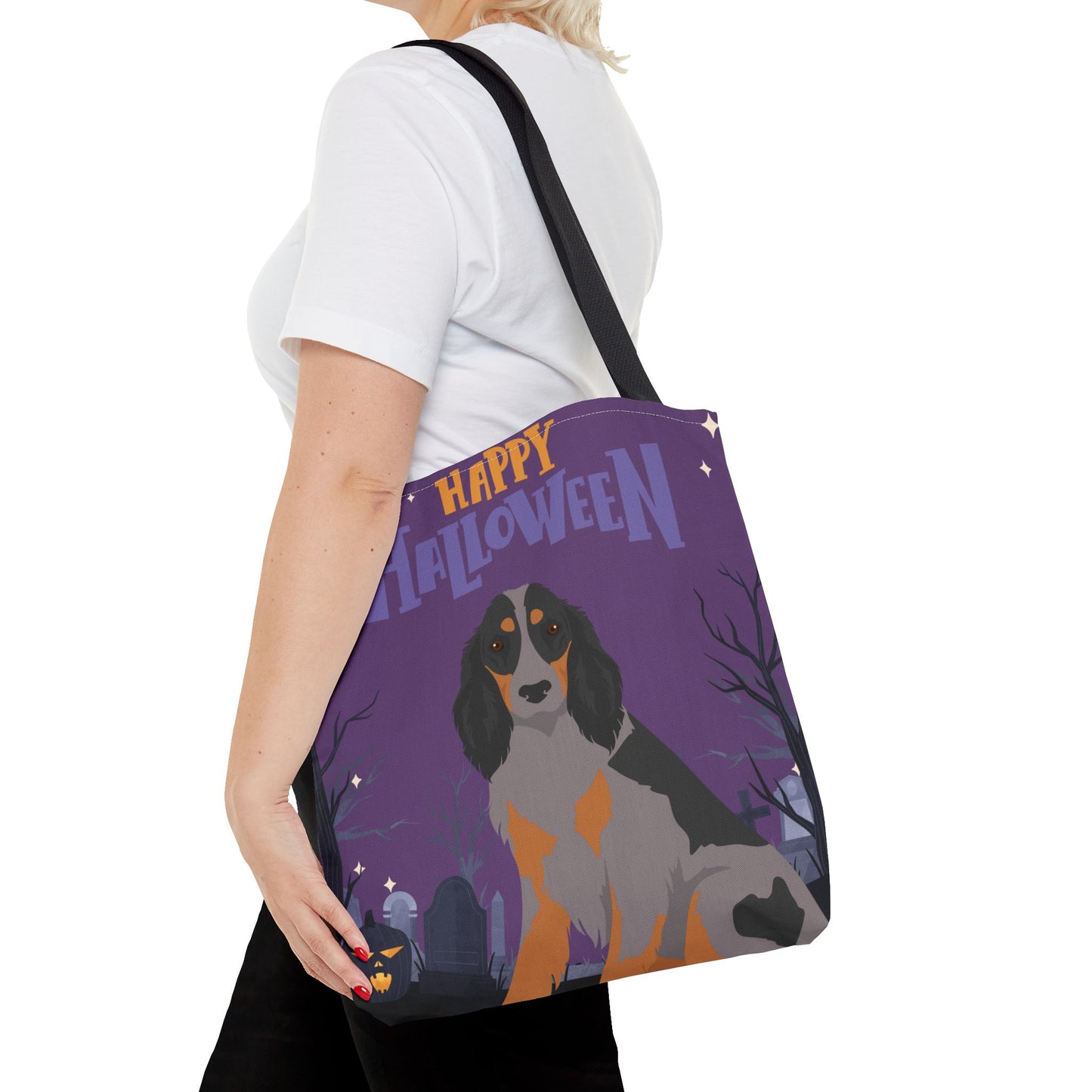 Picardy Spaniel Dog Happy Halloween Tote Bag 16x16