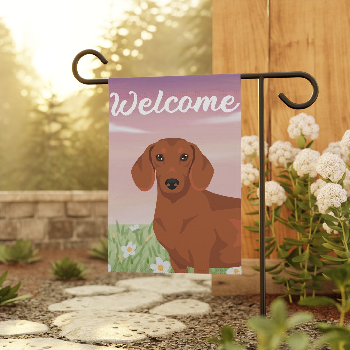 Dachshund Dog Welcome Garden Flag