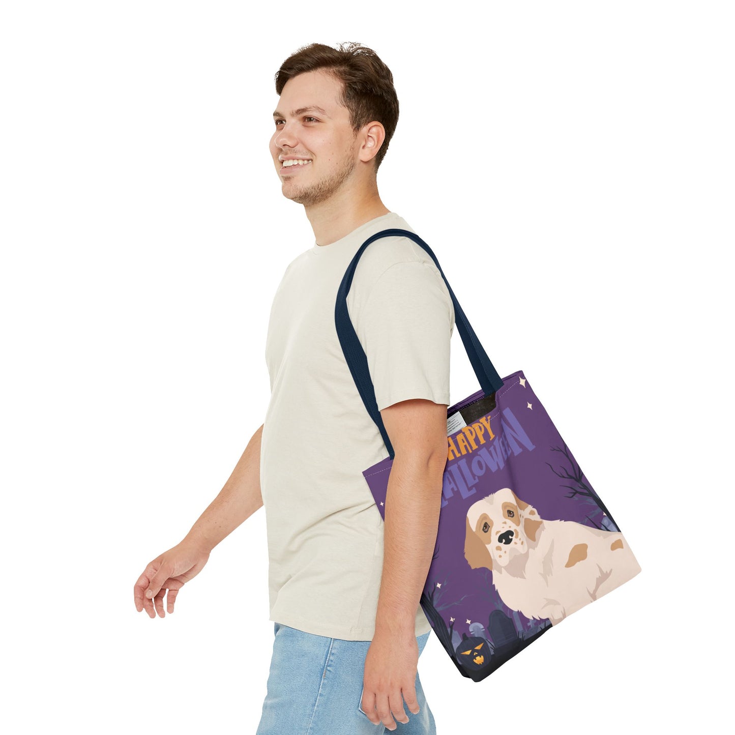 Clumber Spaniel Dog Happy Halloween Tote Bag 16x16