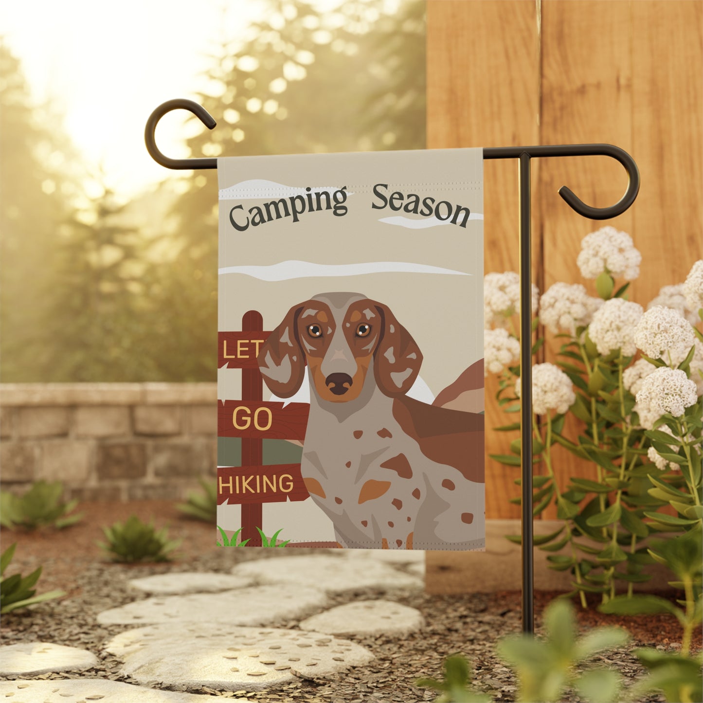 Dachshund Dog Camping Garden Flag
