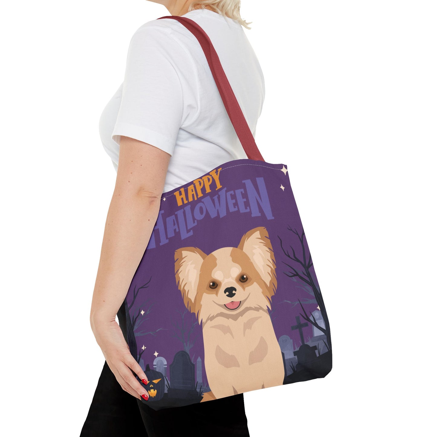 Chihuahua Dog Happy Halloween Tote Bag 16x16