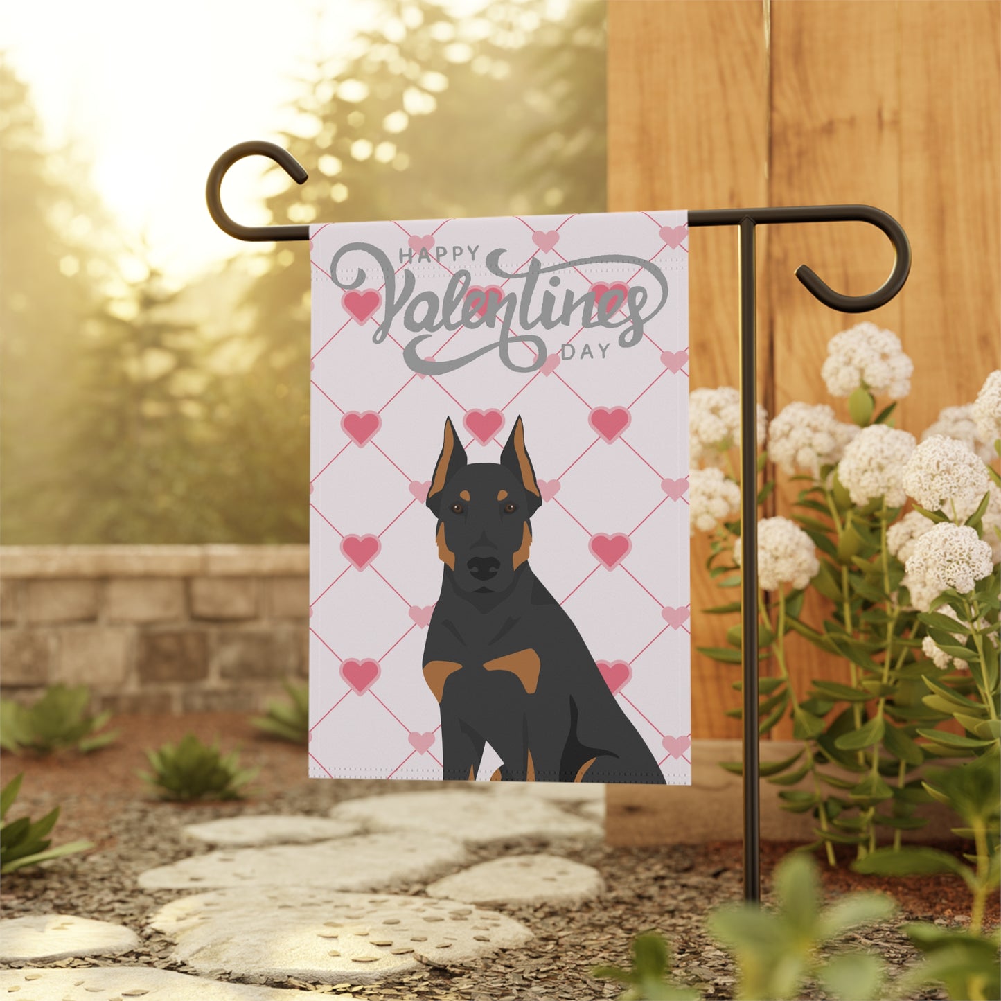 Beauceron Dog Valentines Day Garden Flag