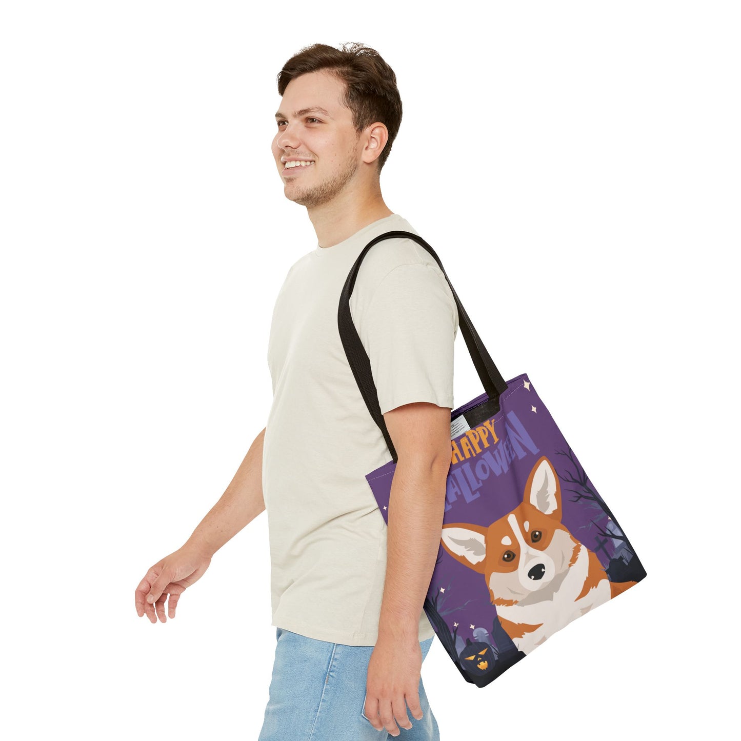 Pembroke Welsh Corgi Dog Happy Halloween Tote Bag 16x16