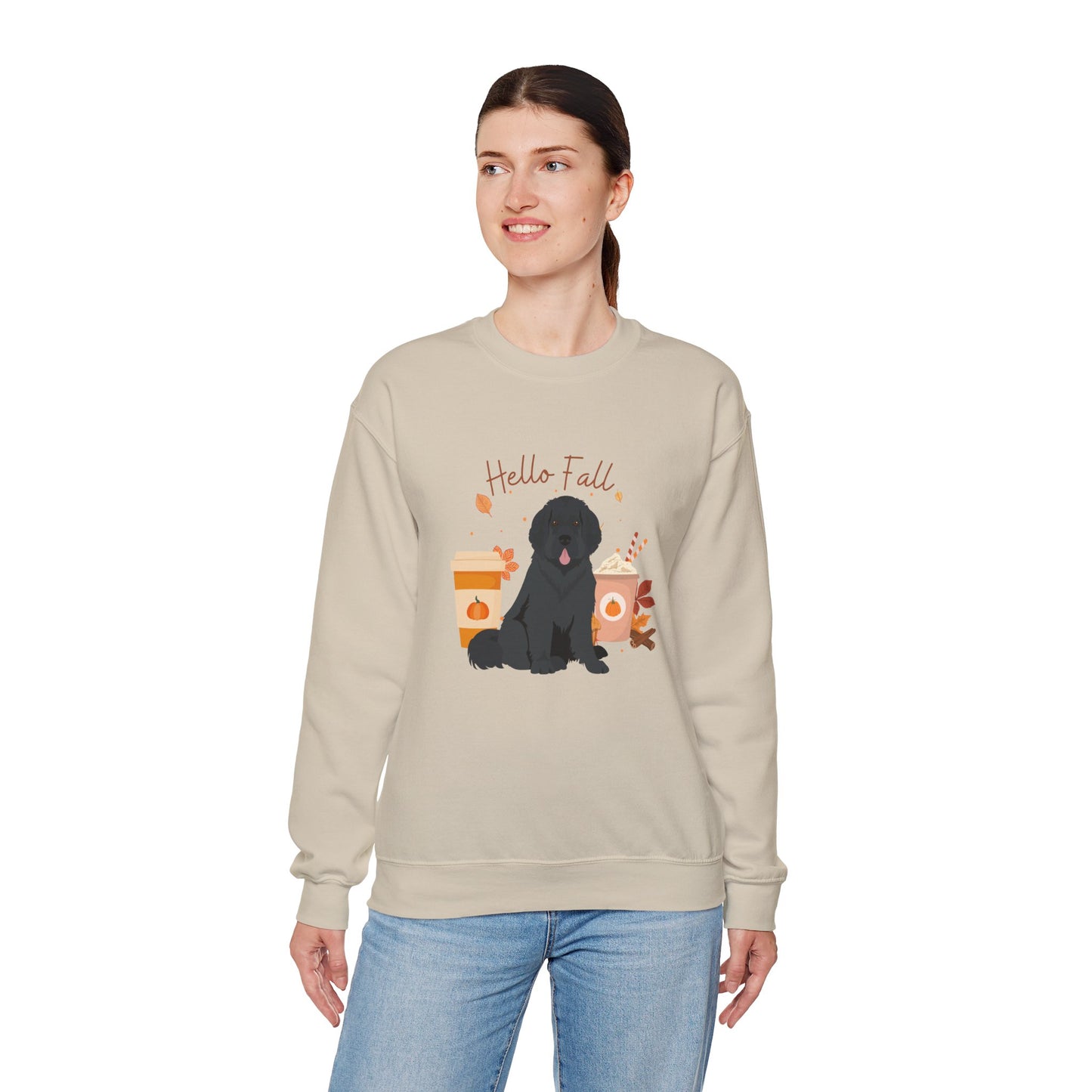 Newfoundland Dog Fall Halloween Unisex Heavy Blend Crewneck Sweatshirt